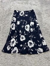 Vtg Lily Skirt Women Small Black Floral Midi A-Line Wrap Whimsigoth Fairy NWT