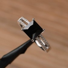 Black Onyx 925 Sterling Silver Ring Natural Gemstone Women Dainty Ring