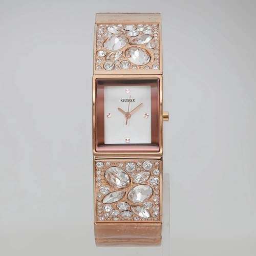 Guess Rose Gold-Tone Steel Crystal Silver Dial Ladies Quartz Watch U0002L4