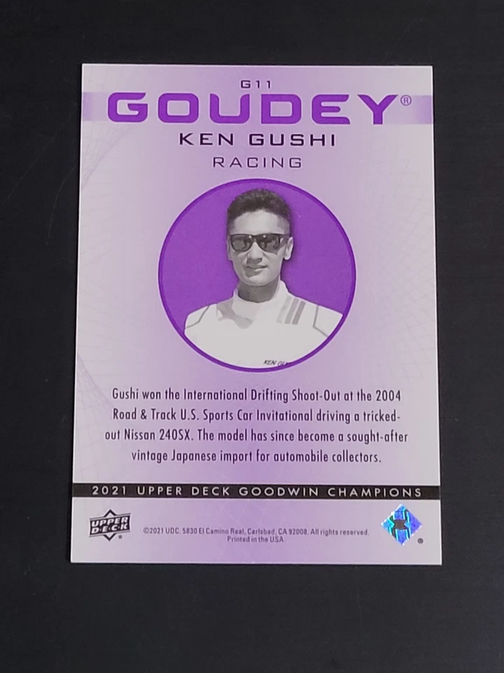 Ken Gushi 2021 Goodwin Champions Goudey G11 Platinum Purple Pulsar 23/23 - Image 2 of 3