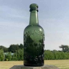 Vintage Glass J. T. Milne & Sons Chester Old Fashioned Green Glass