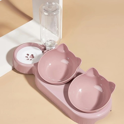 Cat Food Bowl Automatic Water Dispenser Cat Pet Feeder 3 in 1 Pet Feeder Cat Dog - Picture 27 of 28