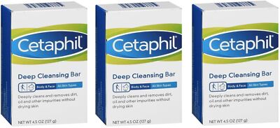 Cetaphil Deep Cleansing Bar 4.5oz (3 Pack)
