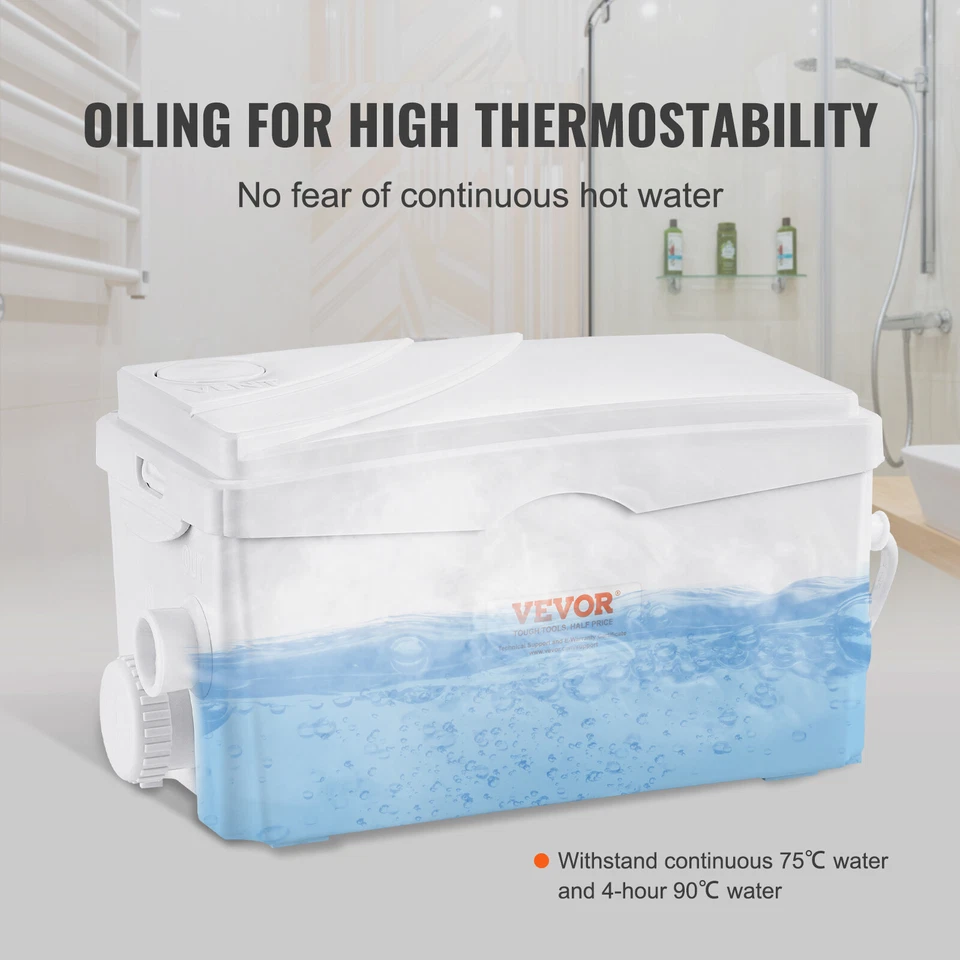 VEVOR Hebeanlage Kleinhebeanlage Abwasserpumpe 7m 350W 3 Wassereinlässen - Bild 3 von 4