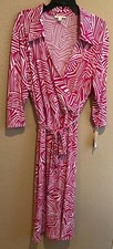 NWT Prelude Wrap Style Fushia / White Dress Womens size 3X