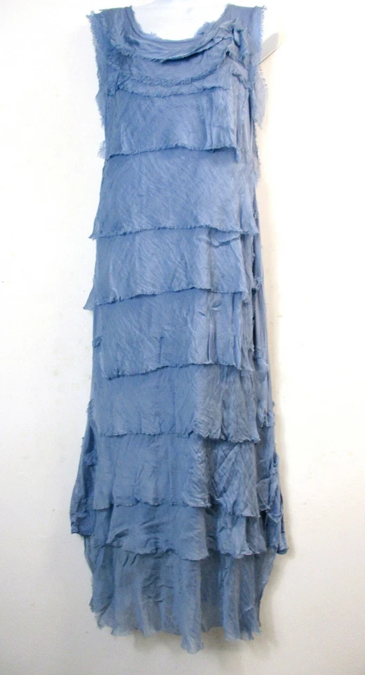 Mujer Lagenlook 30% Seda (Ruffles) 70% Viscosa (Base) Vestidos Unitalla: Regular - Imagen 3 de 4