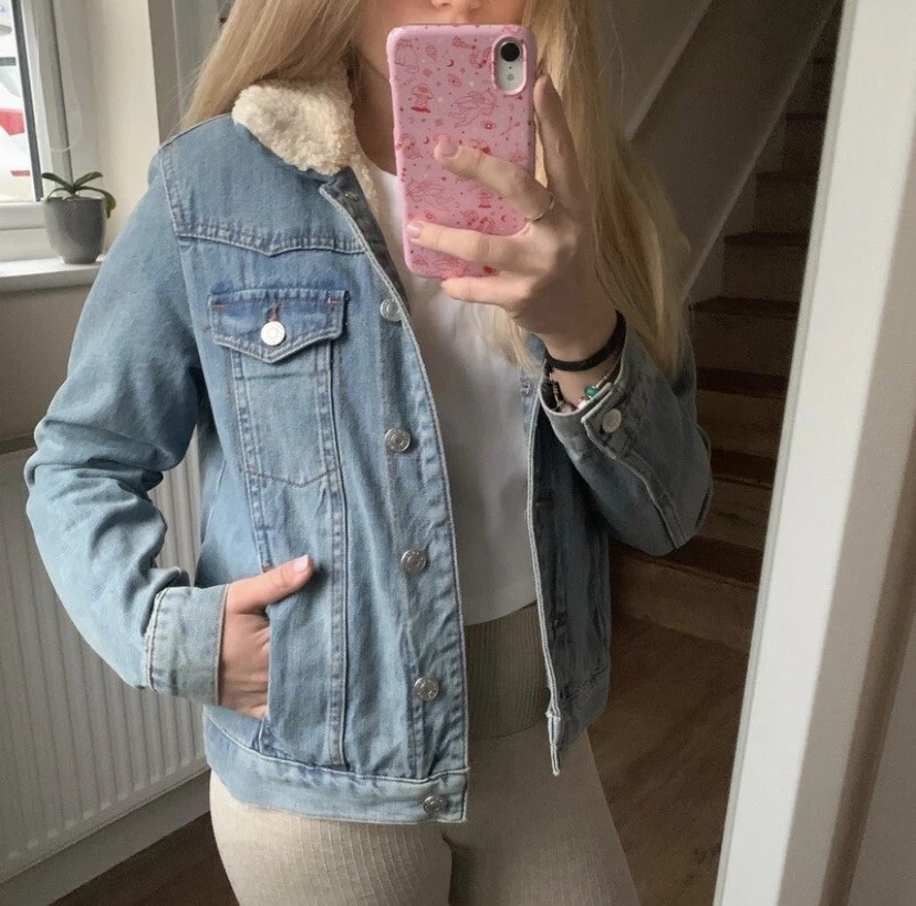 topshop jean jacket with fur