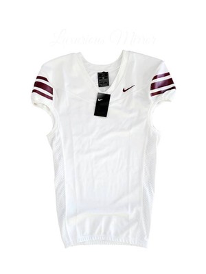 Nike Mens Jersey M Top Stock Alpha Elite Ivory Stripe Short Sleeve Football New