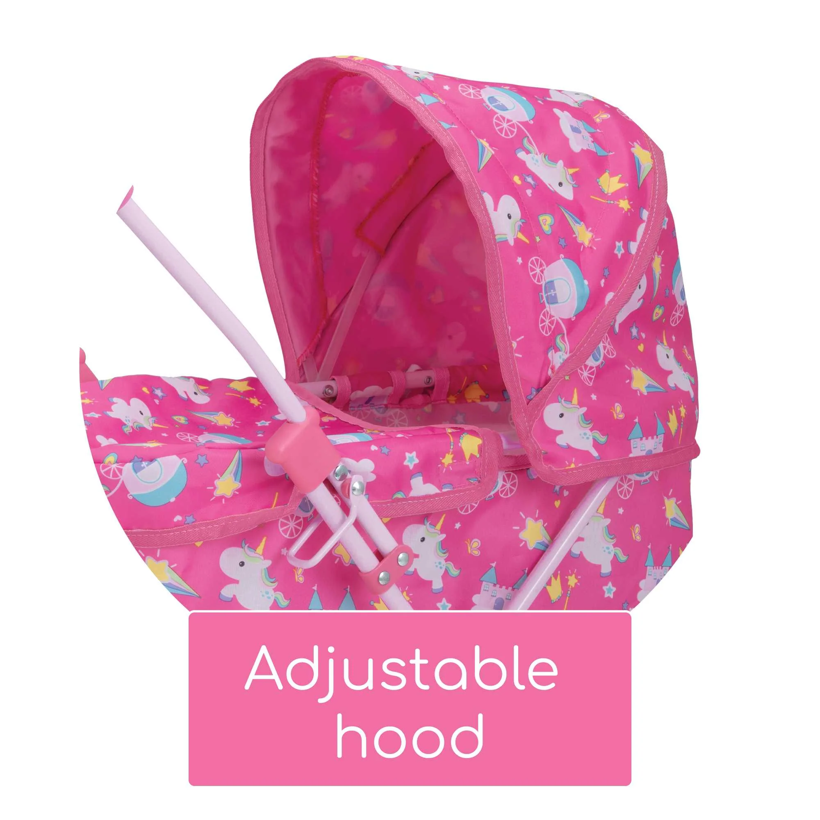 Pink Dolls Pram Unicorn Sweetie Childrens Dolls Pushchair Boys And