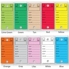 Car Dealership supplies Genuine Versa Tag Key Tags 250 per box rings inventory