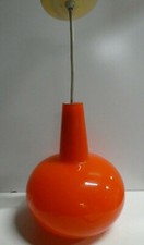 VINTAGE PENDANT ORANGE CASED GLASS LIGHT FITTING 1960s MID CENTURY HOLMGAARD