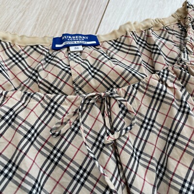 Burberry Blue Label Blouse Nova Check Beige Women Size 38/XS Burberry Blue Label Blouse Nova Check Beige Women Size 38/XS