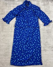 Sag Harbor 2pc Jacket Skirt Womens 10 Blue Cottage Polka Dot Polyester Padded