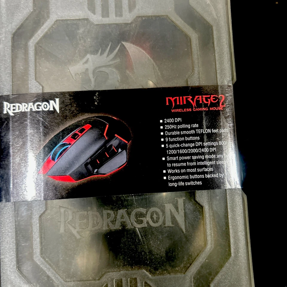 Mouse inalámbrico para juegos Redragon M690-1 Mirage 2 2400 DPI retroiluminación roja Foto 4 de 4