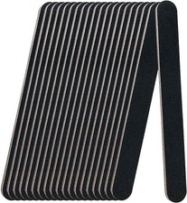 20 Pack 100/180 Grit Nail Files Black Professional Reusable Emery Boards Nail