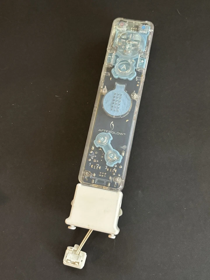 Wii Remote wiimote Controller Afterglow Clear Model Tested w, extra OEM Adapter - Image 2 of 4