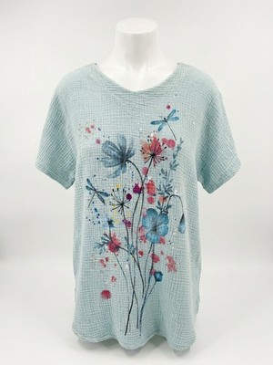 Jess & Jane Women Primrose Gauze Top Size M