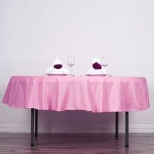 PINK 90" ROUND POLYESTER TABLECLOTH Wedding Party Tabletop Supplies Dinner