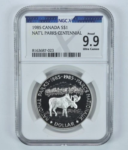 1985 Canada 1 Dollar Silver National Parks Proof 9.9 UCAM NGC X NGCX *8629