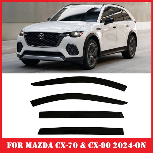 Tinted Window Visors Deflectors Rain Guards for Mazda CX-90 & CX-70 2024-2026