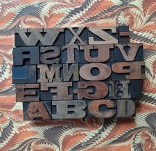 Vintage WOODEN Letterpress PRINTING BLOCKS 2.5cm High. Choose Your Letter.