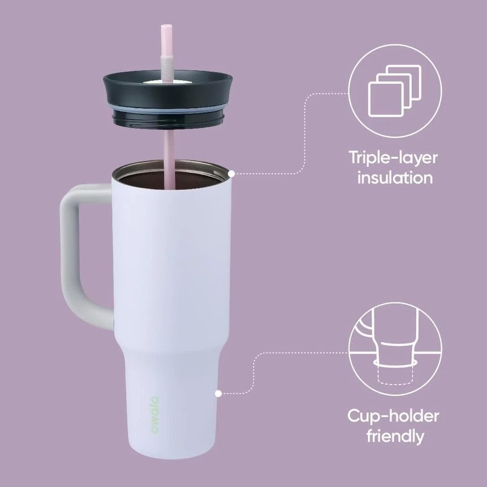 Vibrant Purple Bunny Hop Insulated Travel Tumbler - 40oz, Perfect for Road Trips - Image 4 of 4