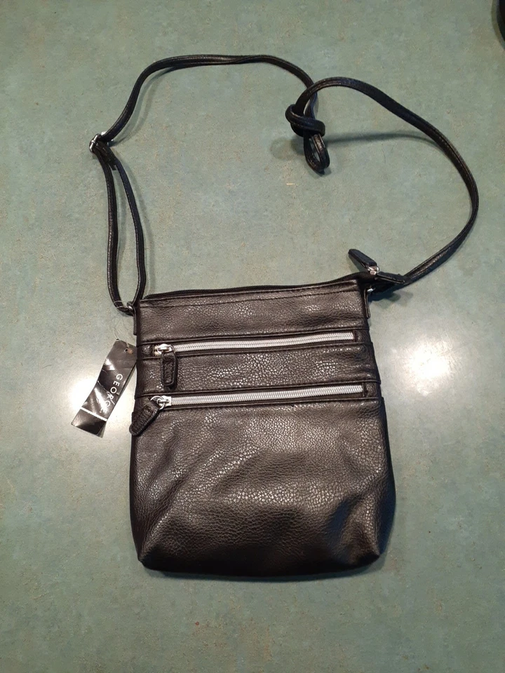 Bandolera pequeña negra GEORGE 1 centro Pkt 3 exterior Pkt nueva con etiquetas Foto 3 de 4