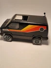 Vintage 1970's Tonka Black Metal Van With Graphics 9” Long in Great Shape!