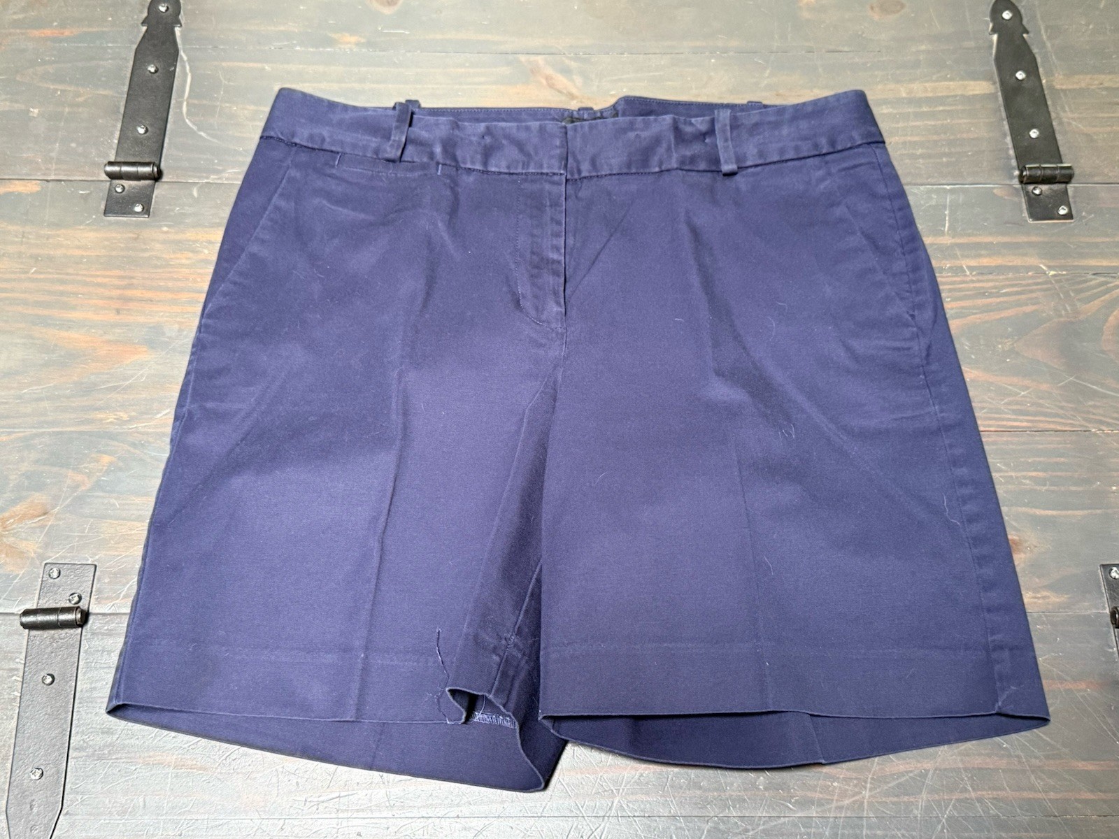 Talbots womens navy blue basic flat front 7" inse… - image 1