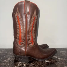 Vintage Frye Austin Western Two Tone Orange & Brown Women’s Size 8.5 Cowboy