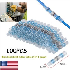 100PCS Waterproof Solder Heat Shrink Seal Sleeve Wire Butt Splice Connectors Kit
