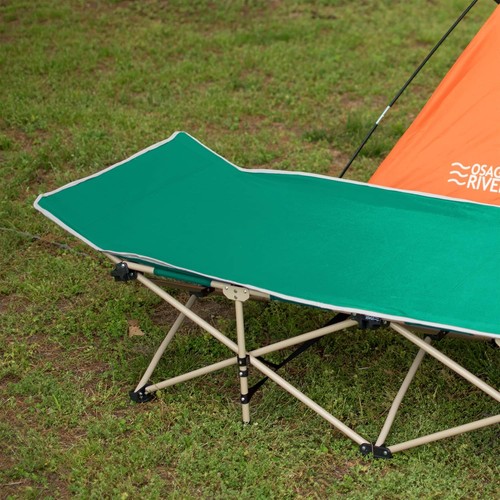 OSAGE RIVER CAMPING COT FOR ADULTS - RATED FOR 300 LBS - MINT GREEN