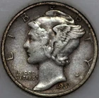 1937-S Mercury Dime 90% Silver, Popular Collector Coin As Shown [SN02]