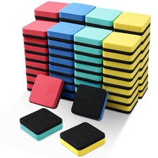 72 Pack Mini Dry Erase Eraser, Small Magnetic Whiteboard Eraser for Kids 4 C...