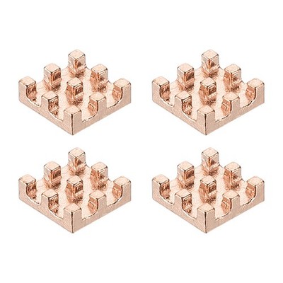 4 Pcs Copper Heatsink 6x6x2mm, Heat Sink Cooler Radiator for Raspberry Pi