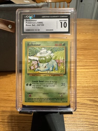 CGC 10 GEM MINT Bulbasaur 1999 Base Set 44/102 Pokemon Card