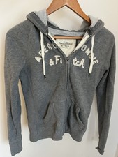 Y2K Abercrombie Fitch Vintage Gray Zip-up Hoodie With Pockets