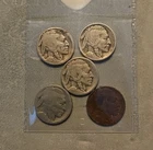 Lot of 5 Old Buffalo 5C: 1913 T1, 1916-S, 1917-S, 1918-D, 1936-D