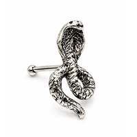 ÄGyptische Kobra Schlange Nasenstecker 925 Sterling Silber 22 G 0,6 Mm...