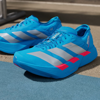 Adizero Adios Pro 4 Running Shoes in Solar Blue/Silver Metallic