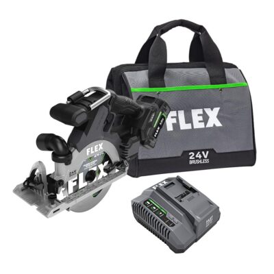 FLEX 24V Brushless Cordless 6.5-Inch In-Line Circular Saw Kit with Fast Charger