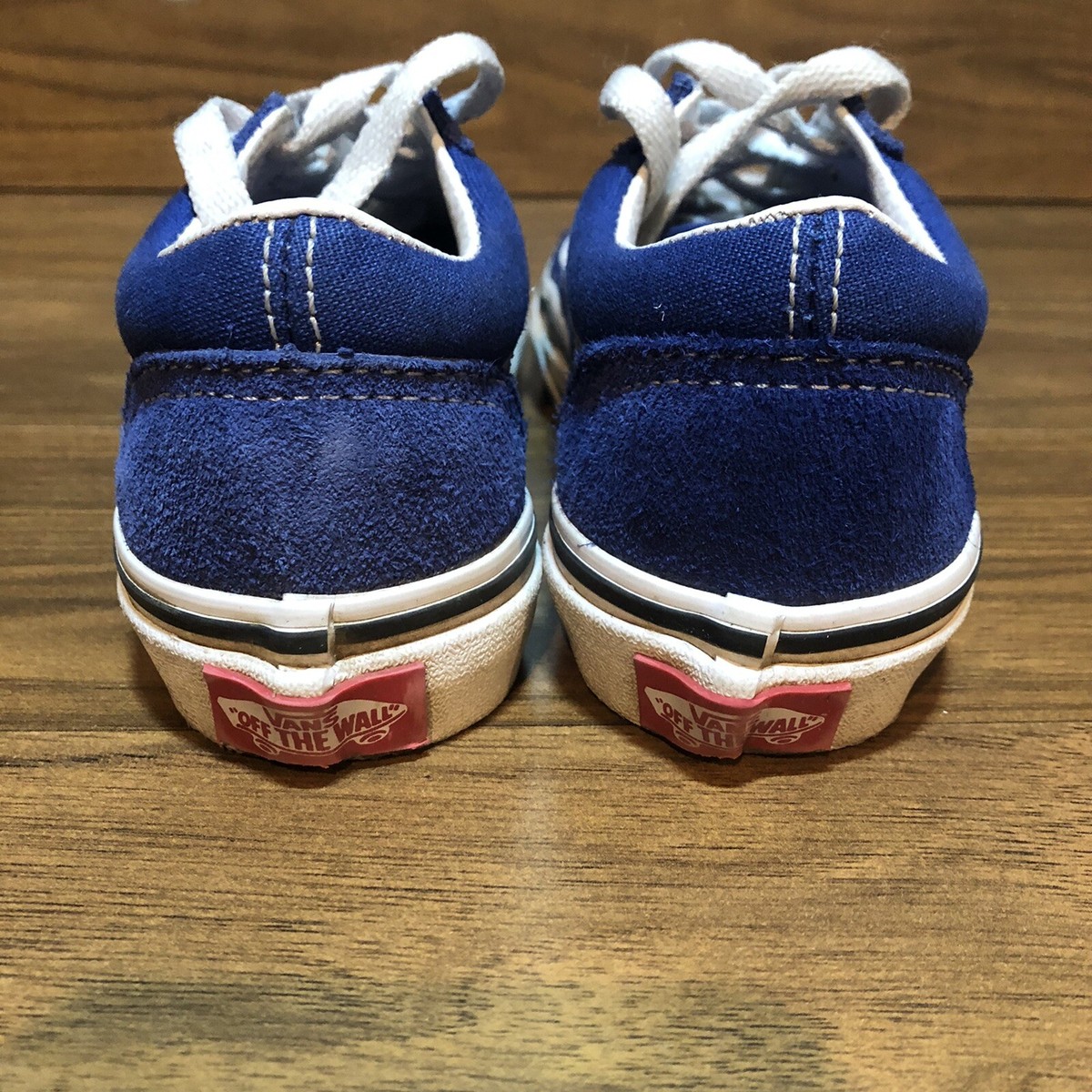 Vans Skate Shoes Low Tops 721278 Blue White Stripe Kids Sz
