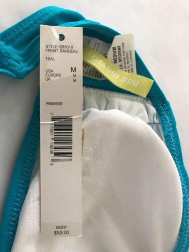 Gianni Bini blau vorne Bandeau Bikini Oberteil Damen Größe M Krawatte Bademode - Bild 7 von 7