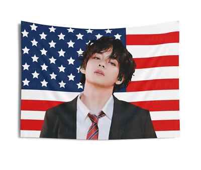 BTS  IMAGE FLAG ［V］ KPOP FLAG] BTS V TAEHYUNG American Flag Wall Tapestry Army