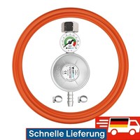 Propan-Butan Anschlussset Mit Manometer Schlauch 2 M Druckschlauch Komplettset