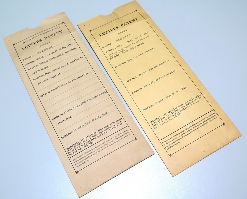 JAHCO "LETTERS PATENT" KAENI BROTHERS ORIGINAL UK, CLEVELAND OH ELECTRON COMPASS