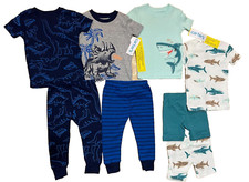 Carter's Baby Boy's 8 Piece Pajama Set, Dinosaur  Sharks, 12 Months