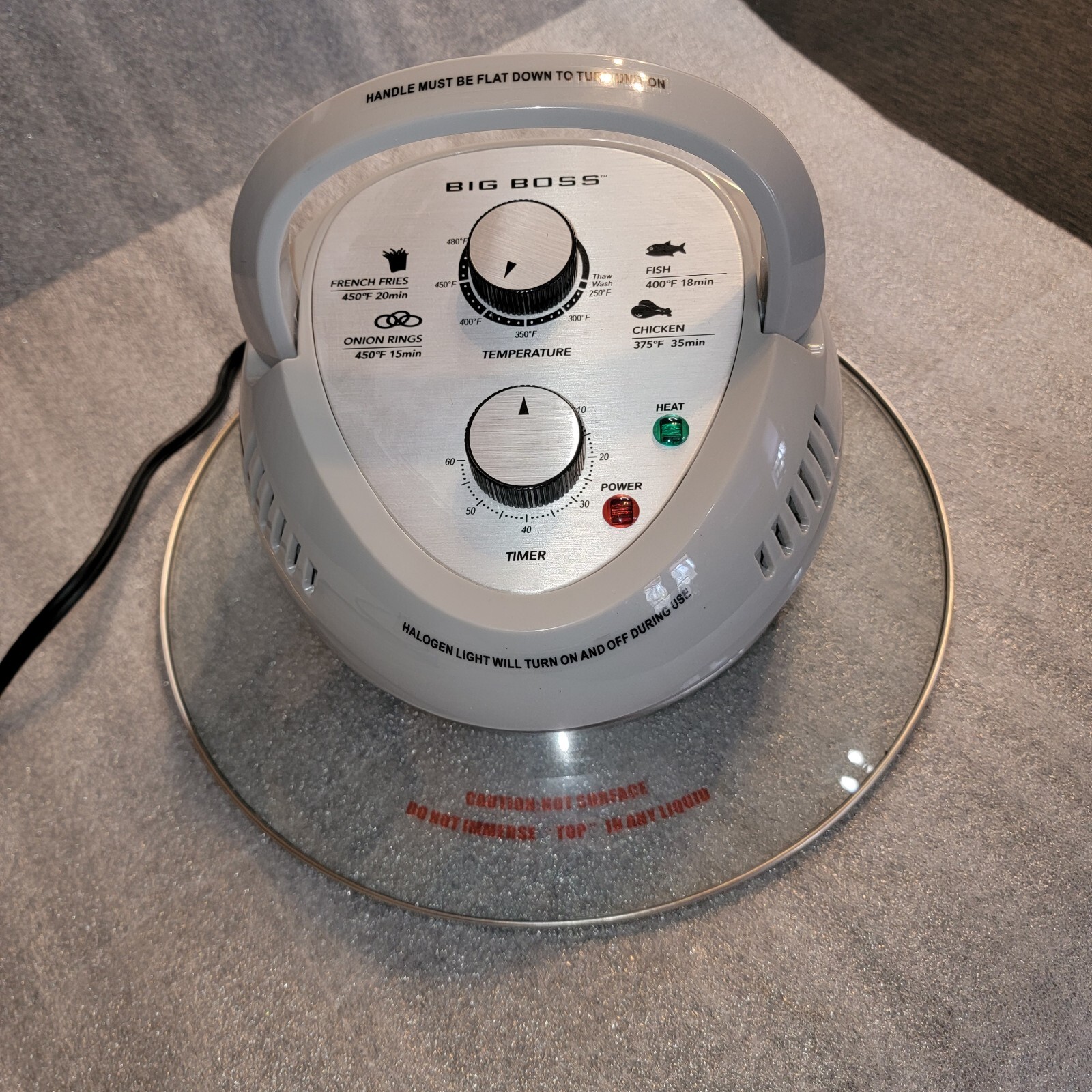 Big Boss Oil Less Fryer 16 Qt Motor Head 8605 WORKS Glass Lid W/ Timer