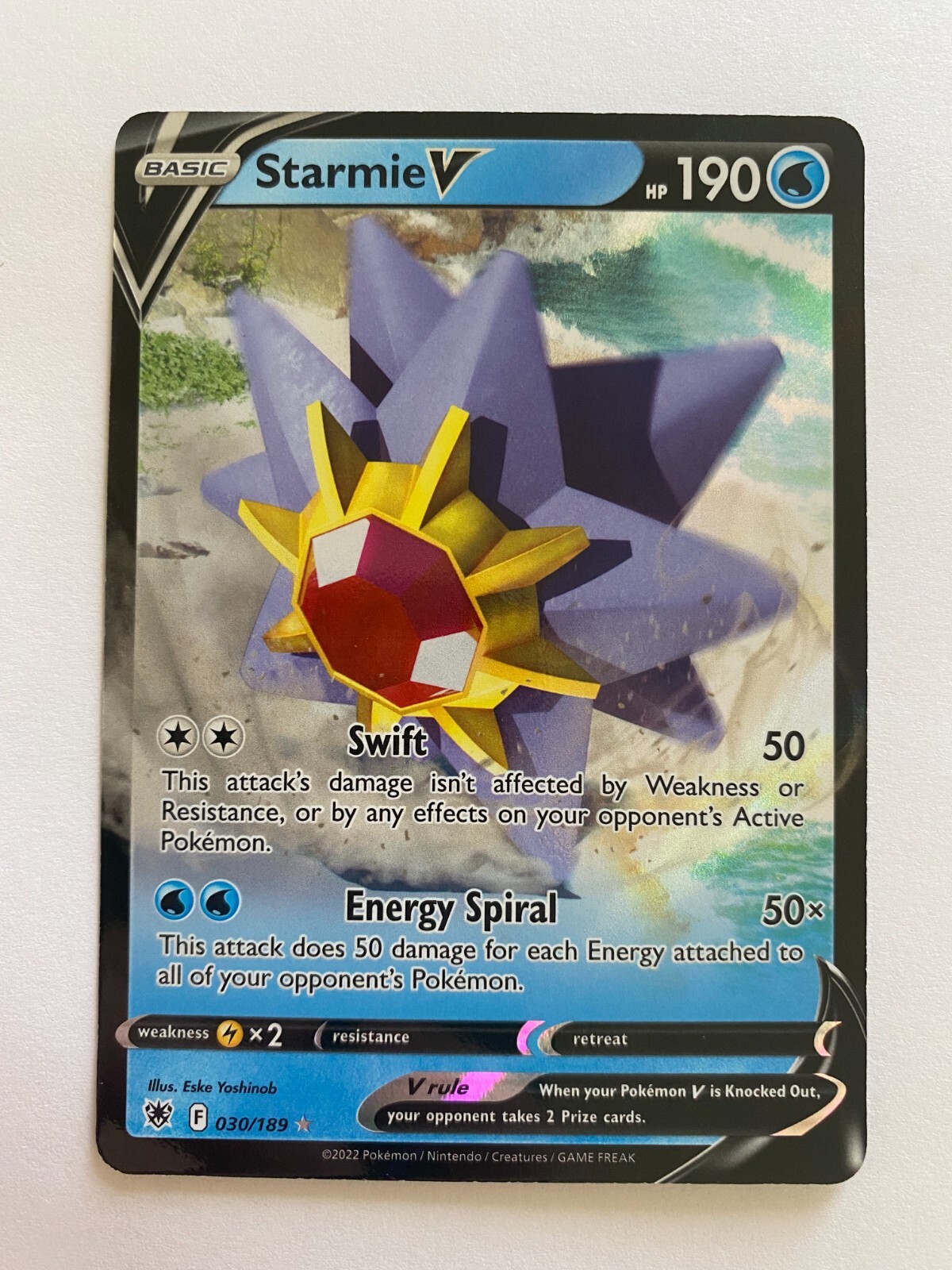Starmie V 030/189 Ultra Rare Pokémon Card Astral Radiance Near Mint