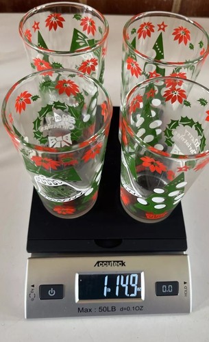 Hazel Atlas Holiday Tumblers Merry Christmas, Happy New Year, set of 4, MCM USA - Picture 8 of 8